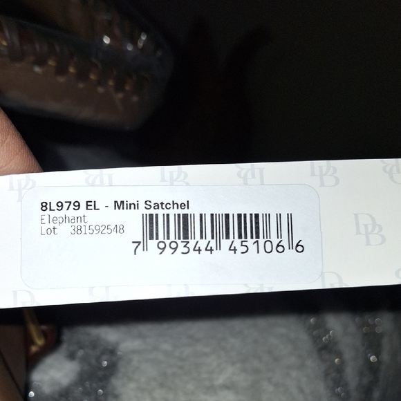 Dooney & Bourke Florentine Leather "Mini" Satchel Color Elephant - Picture 7 of 8